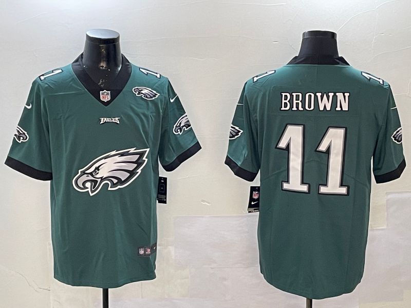 Men 2025 Philadelphia Eagles #11 Brown Green Nike Limited NFL Jersey style 52->philadelphia eagles->NFL Jersey